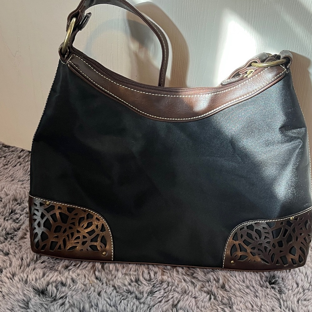 Coldwater Creek Black and Brown Shoulder Bag